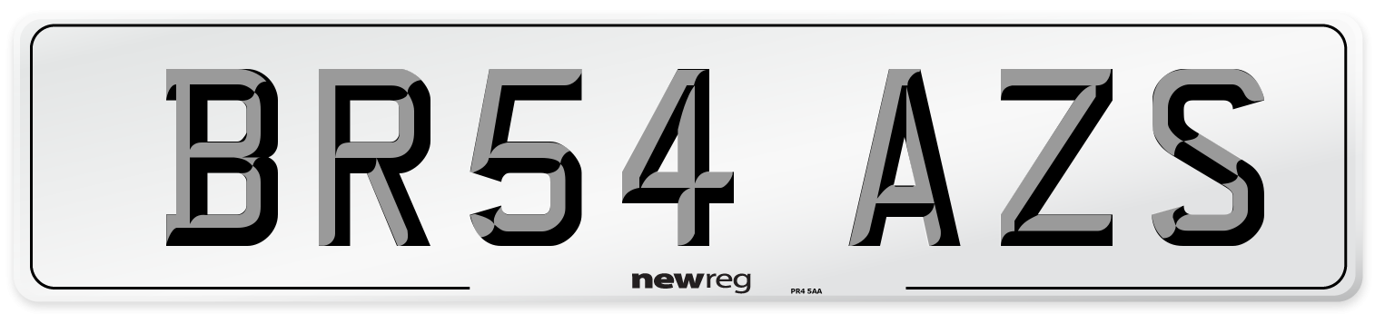 BR54 AZS Number Plate from New Reg